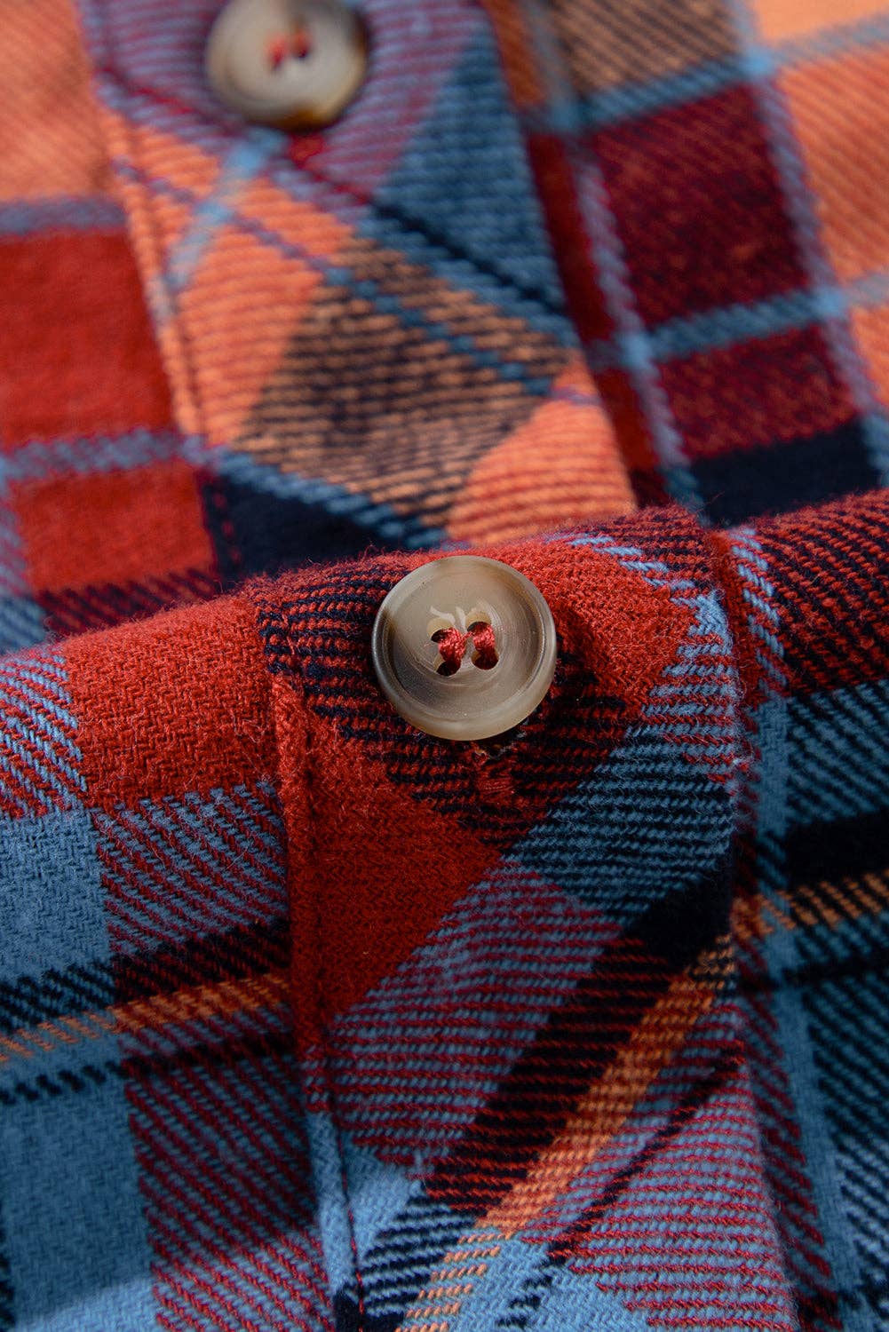 Women's Plaid Print Loose Vintage Shirt: Red / 100%Cotton / M
