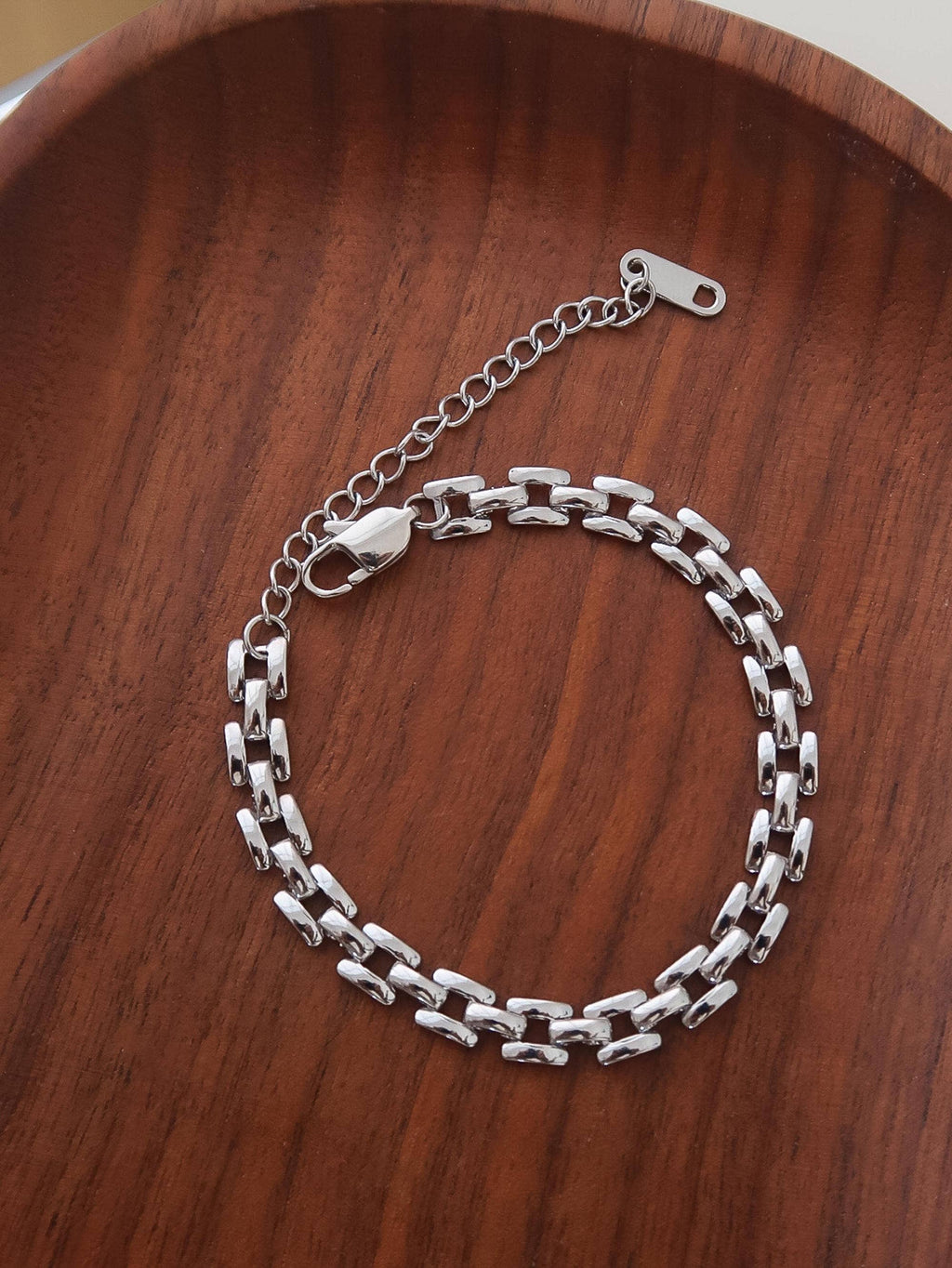 Forte 18K Gold Non-Tarnish Flat Chain Bracelet: Yellow Gold