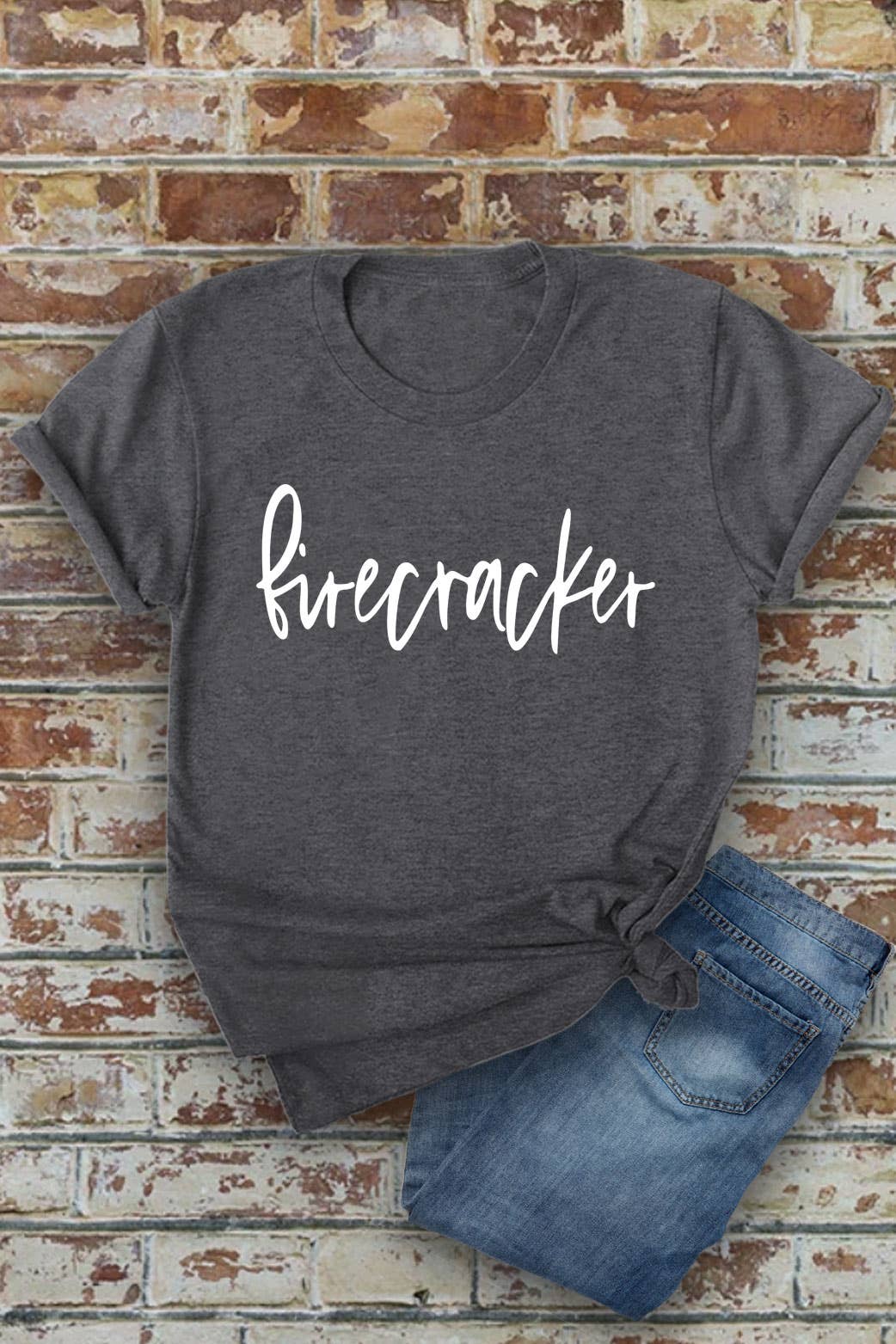 Firecracker, 4th of July, Unisex Round Neck T-Shirt: Red / S