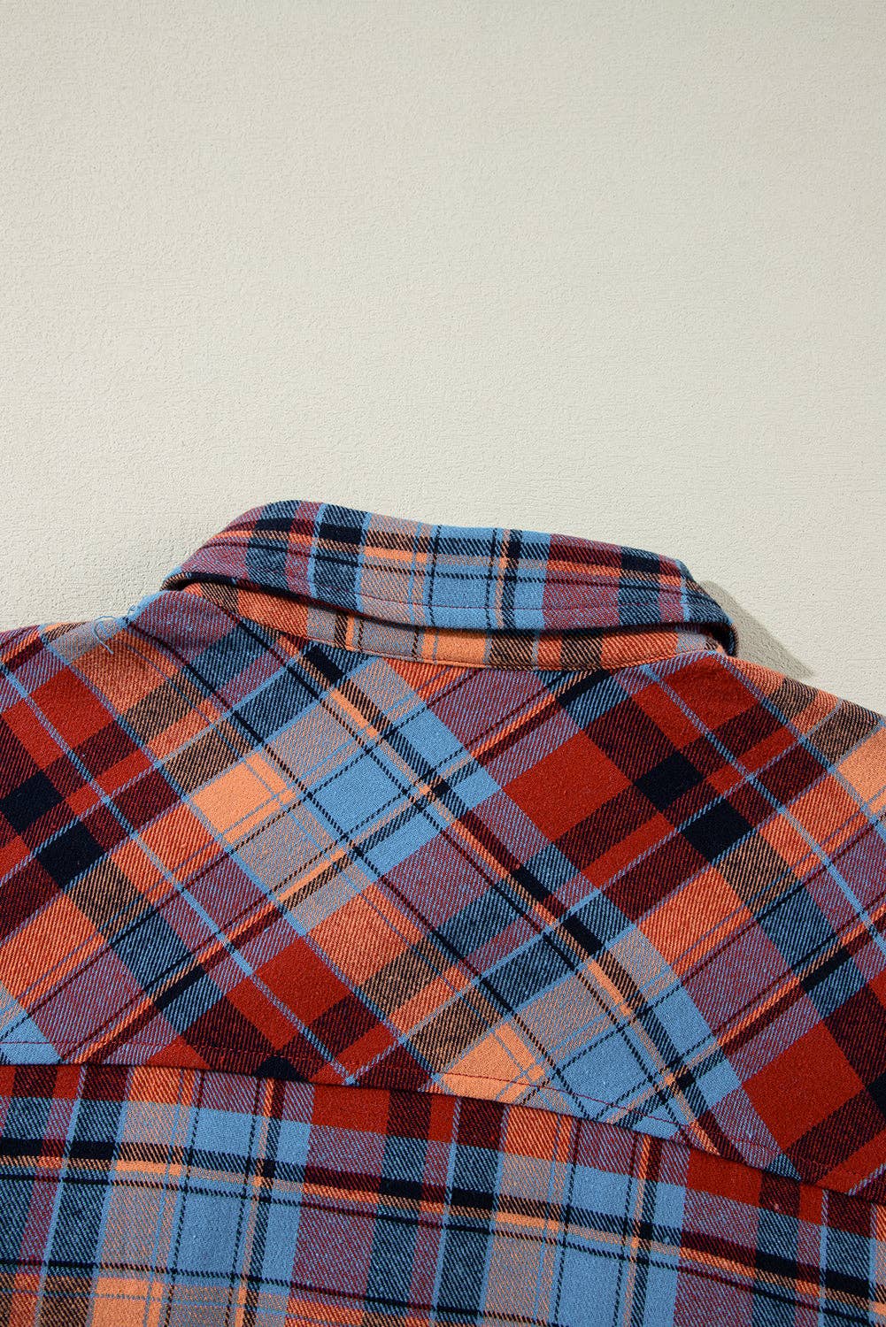 Women's Plaid Print Loose Vintage Shirt: Red / 100%Cotton / M