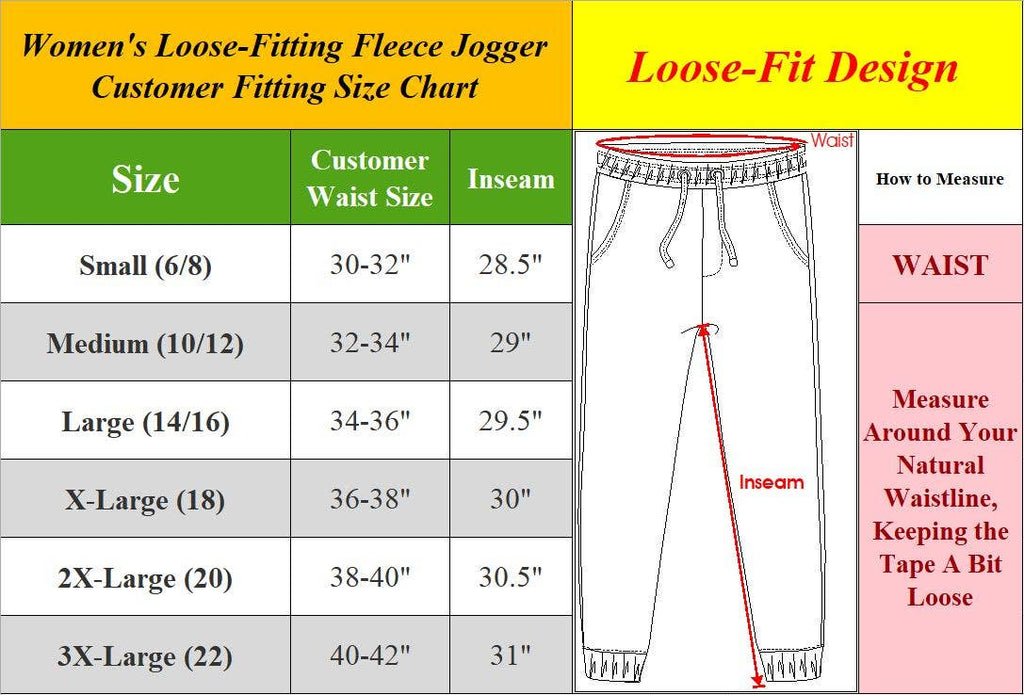 Women's Loose-Fit Fleece Joggers Sweatpants: Black / S
