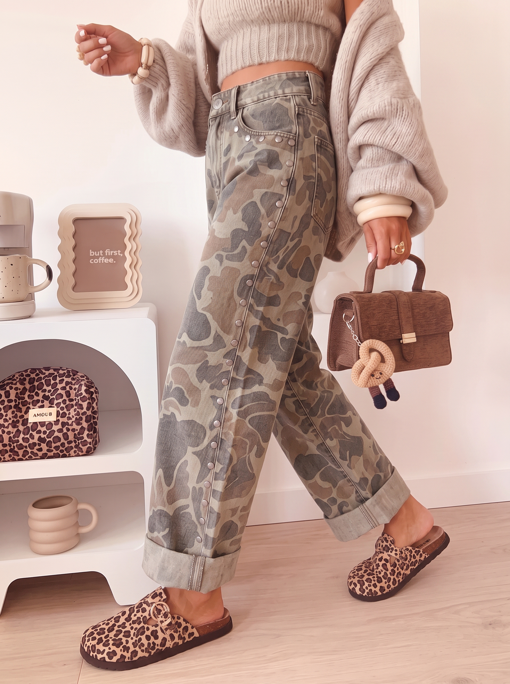 LDC Camo Abstract Studded Casual Jeans: Multicolour / 6