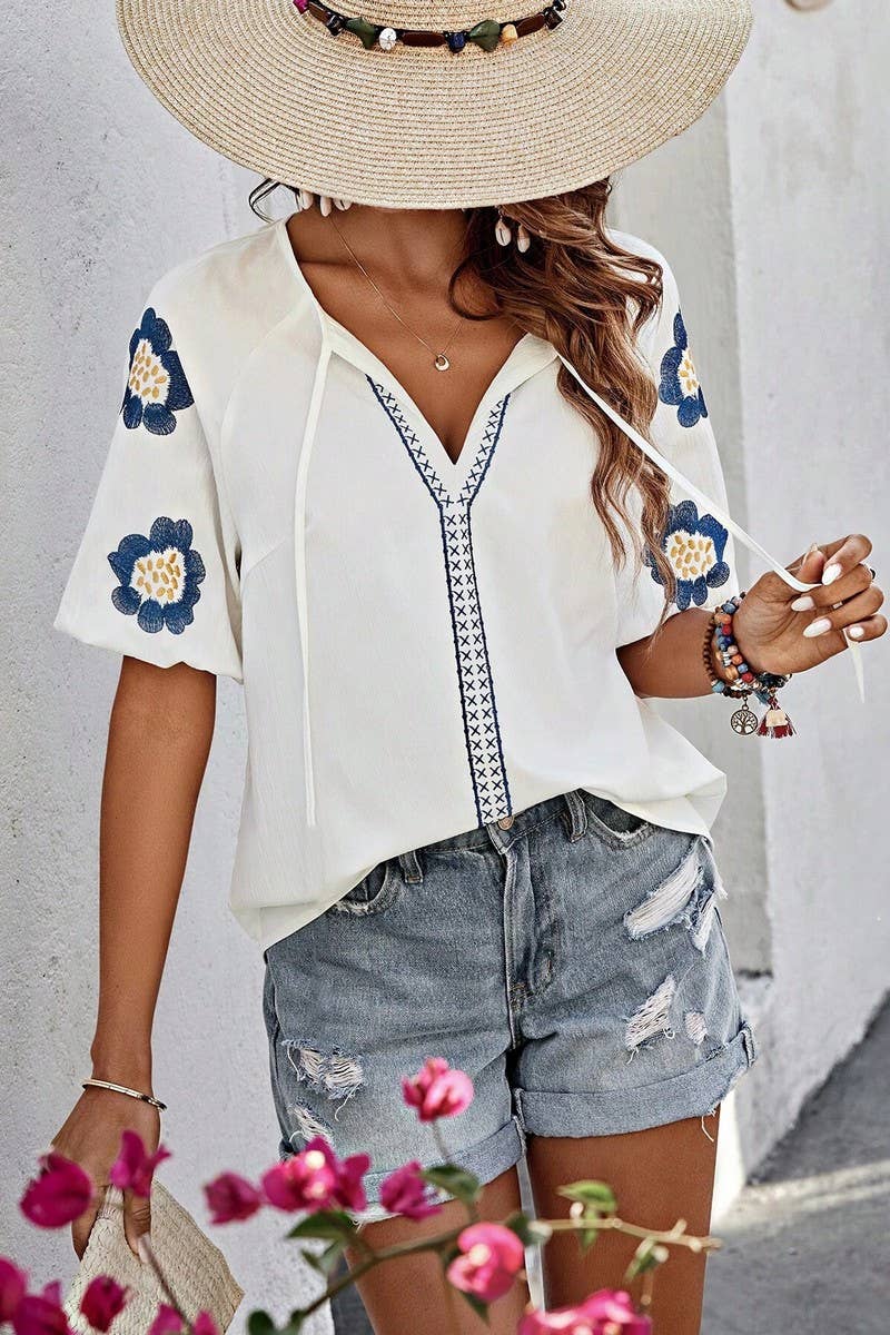 CWTSTS0678_SPRING AND AUTUMN DESIGN V-NECK LOOSE SHIRT: APRICOT / (M) 1