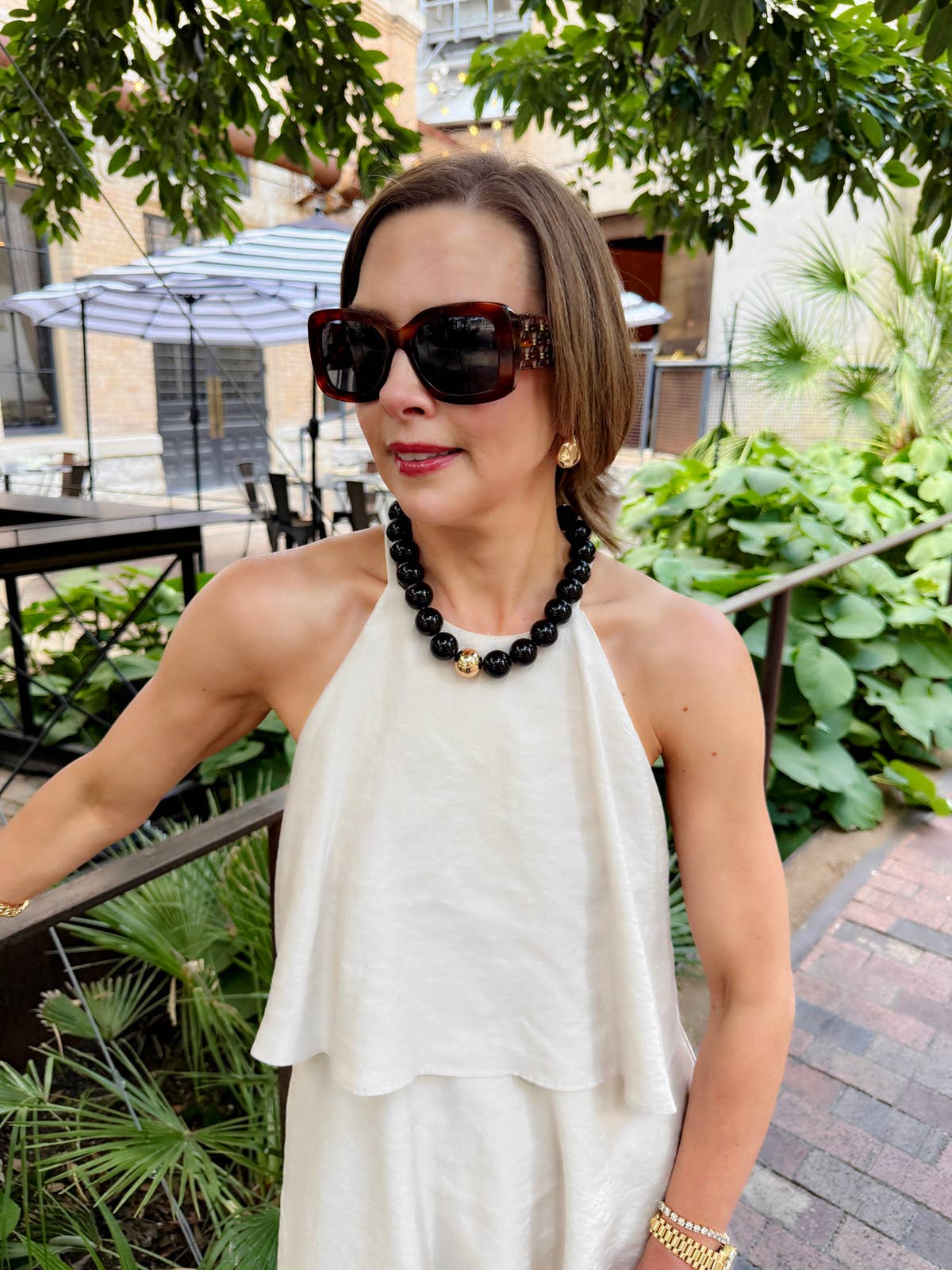 Marjorie Game Day Beaded Necklace: Red