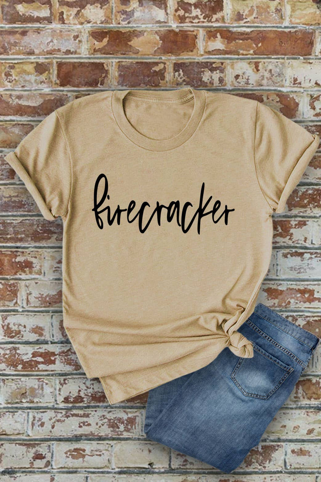 Firecracker, 4th of July, Unisex Round Neck T-Shirt: Red / S