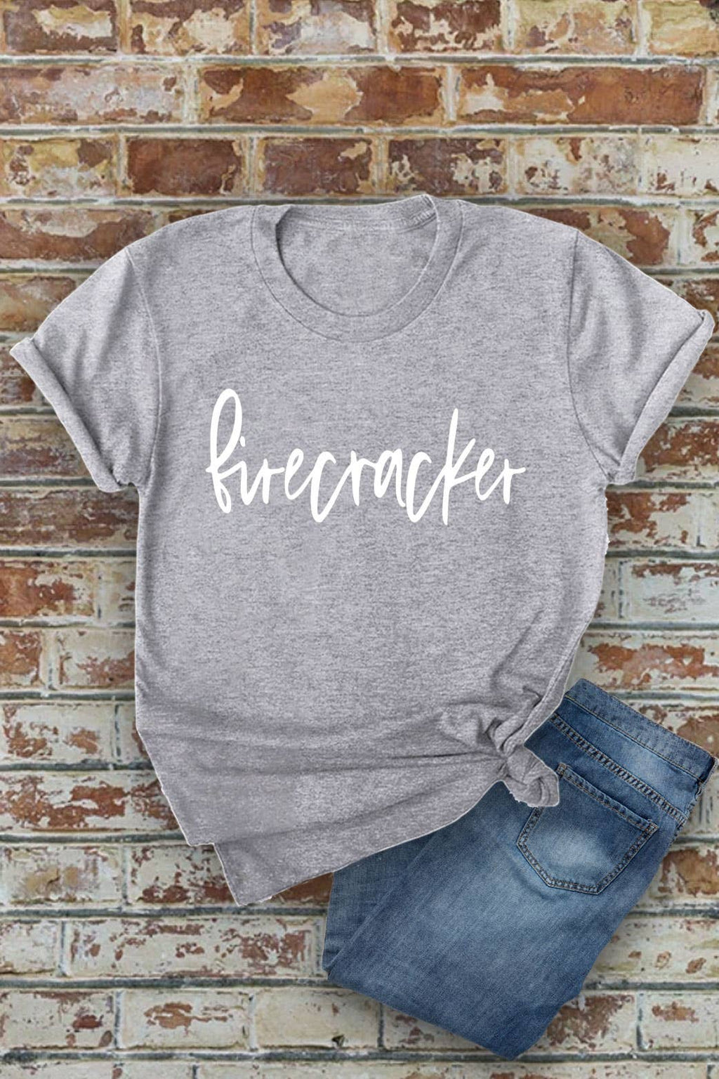 Firecracker, 4th of July, Unisex Round Neck T-Shirt: Red / M