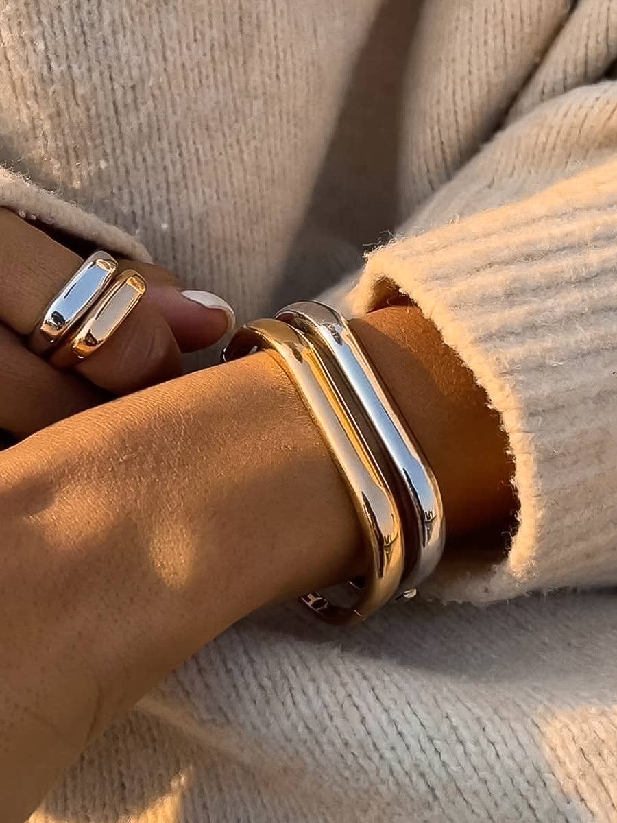 Renzi 18K Gold Non-Tarnish Classic Bangle: Yellow Gold