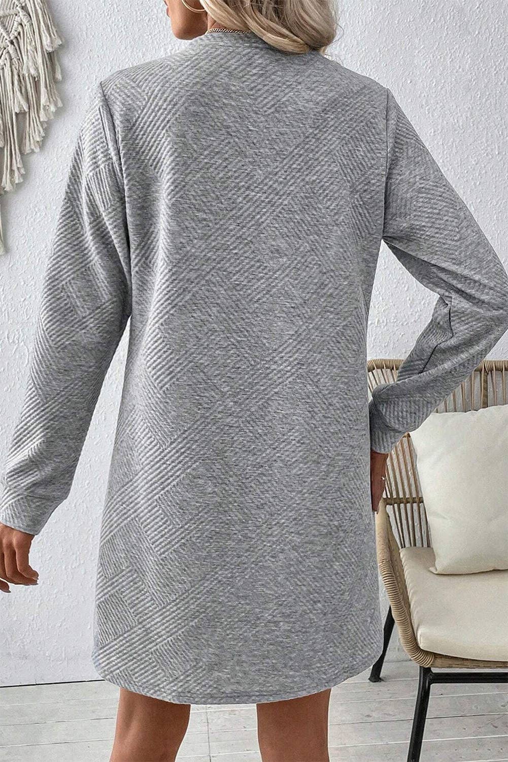 LONG SLEEVE GRAY DRESS M