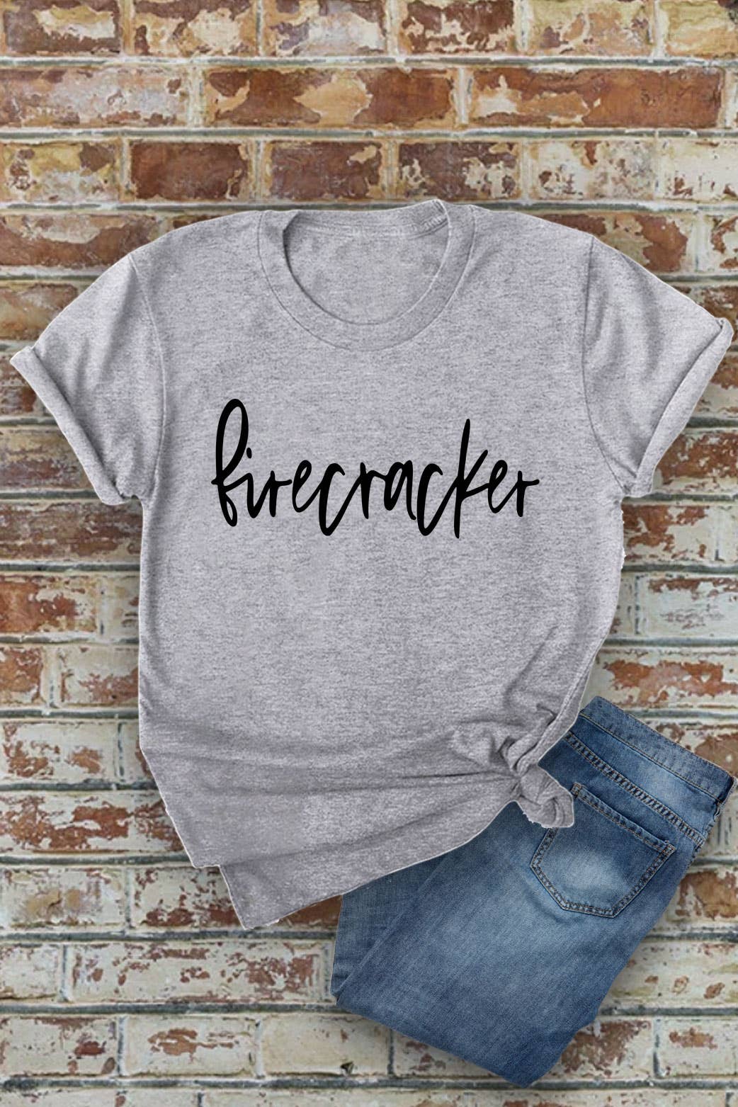 Firecracker, 4th of July, Unisex Round Neck T-Shirt: Red / L