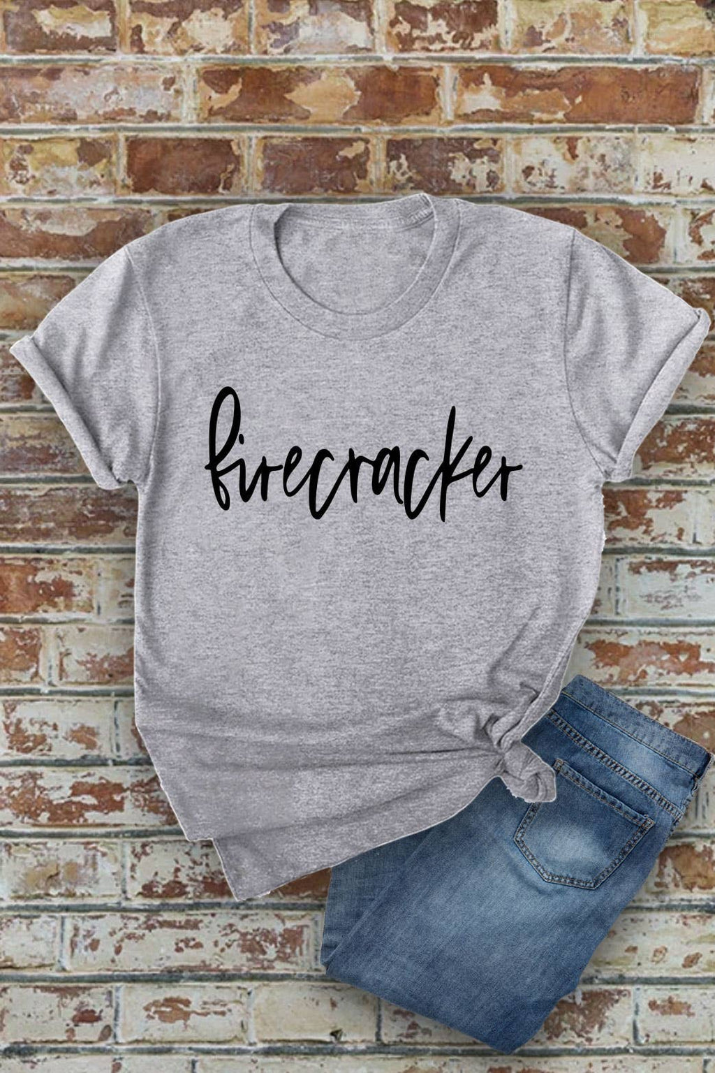 Firecracker, 4th of July, Unisex Round Neck T-Shirt: Red / M