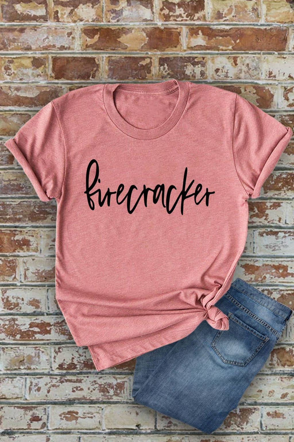 Firecracker, 4th of July, Unisex Round Neck T-Shirt: Red / S