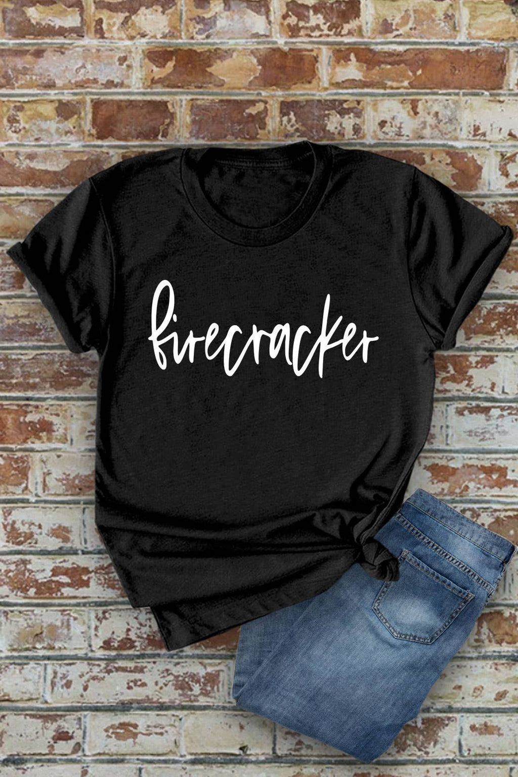 Firecracker, 4th of July, Unisex Round Neck T-Shirt: Red / S