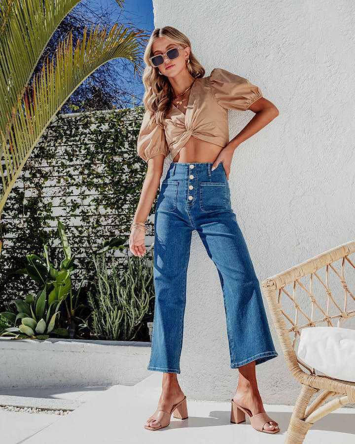 High-Waisted Stretch Denim Pants for Women - Classic Straight-Leg Jeans: Black / L