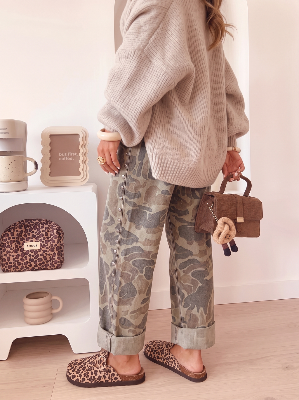 LDC Camo Abstract Studded Casual Jeans: Multicolour / 6