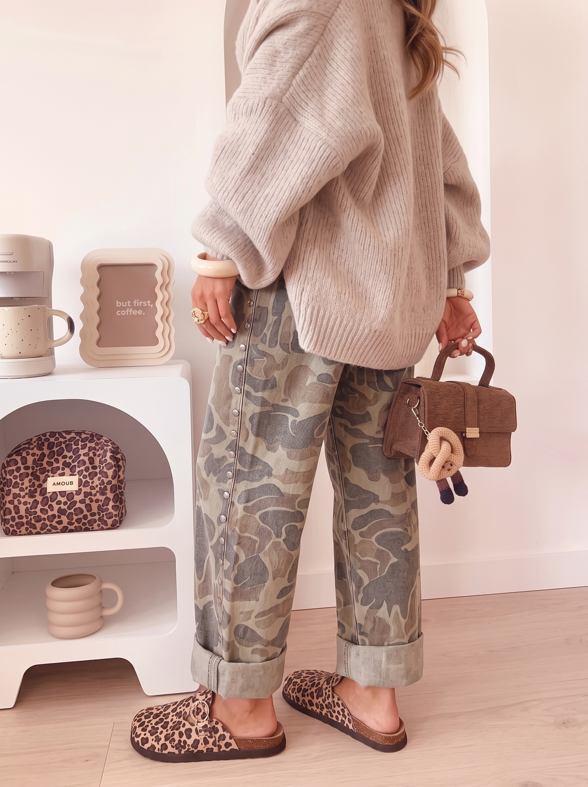 LDC Camo Abstract Studded Casual Jeans: Multicolour / 10