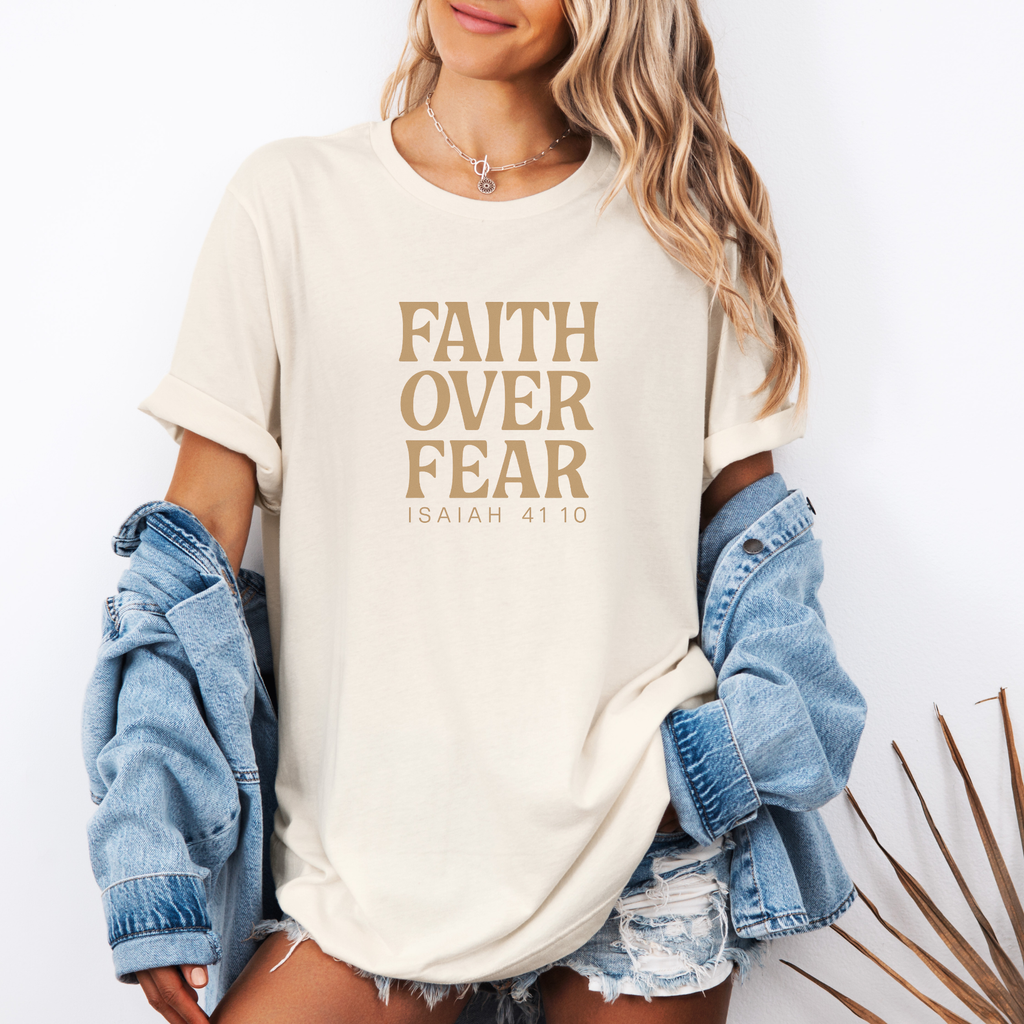 Faith Over Fear Graphic Tee: White / Medium