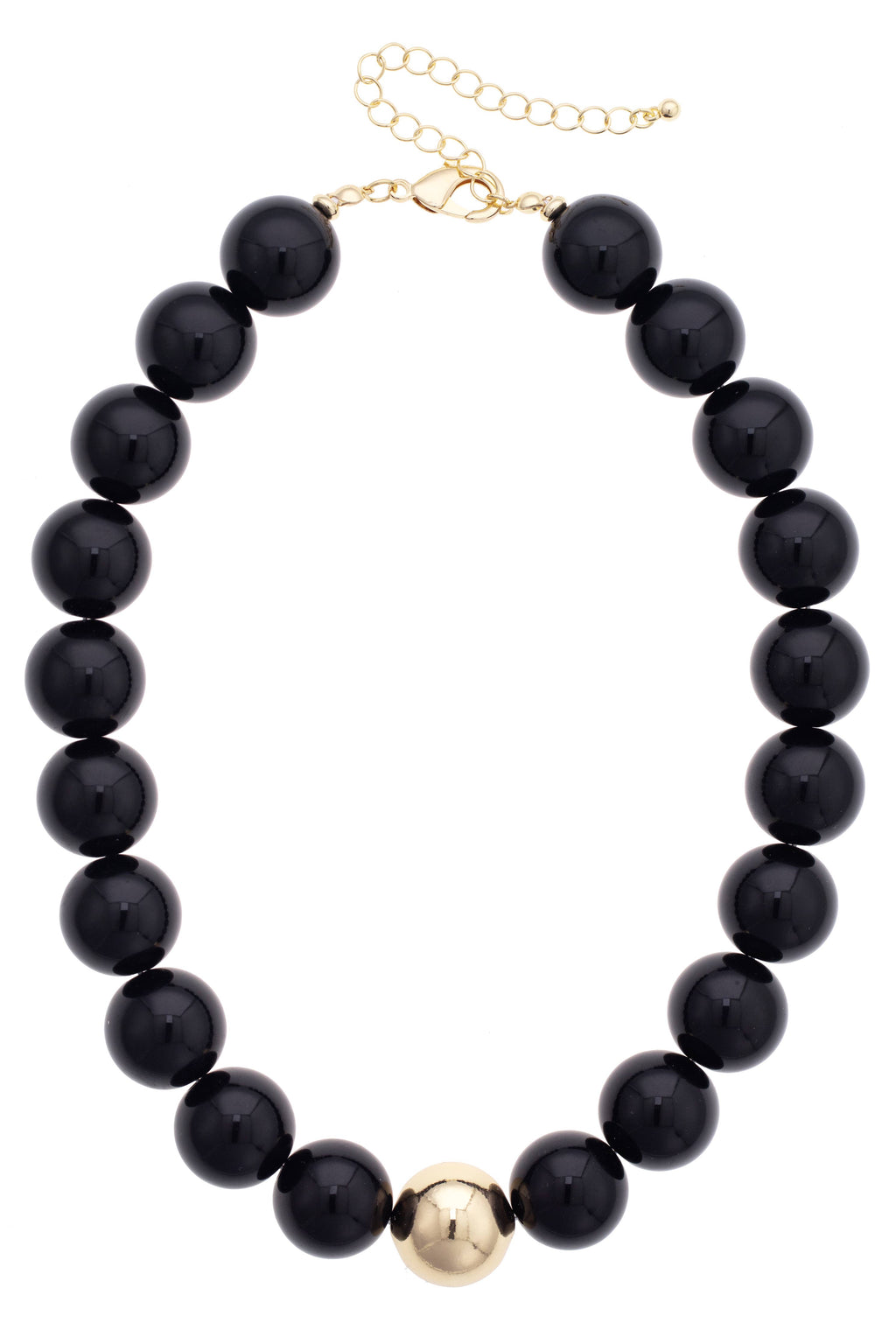 Marjorie Game Day Beaded Necklace: Black