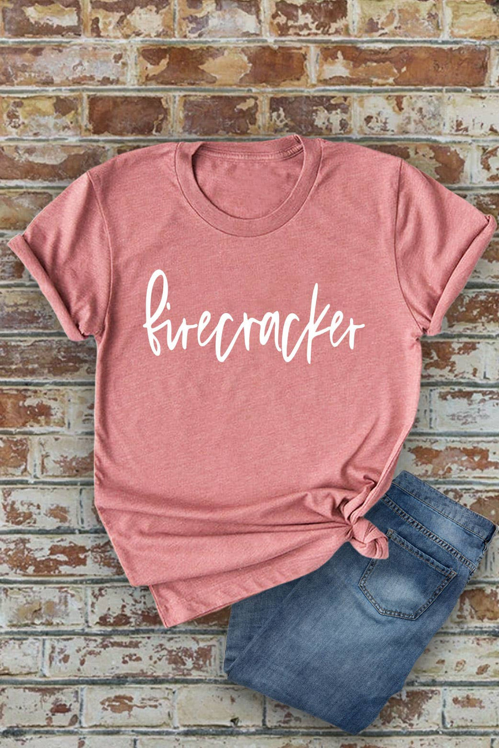 Firecracker, 4th of July, Unisex Round Neck T-Shirt: Red / S