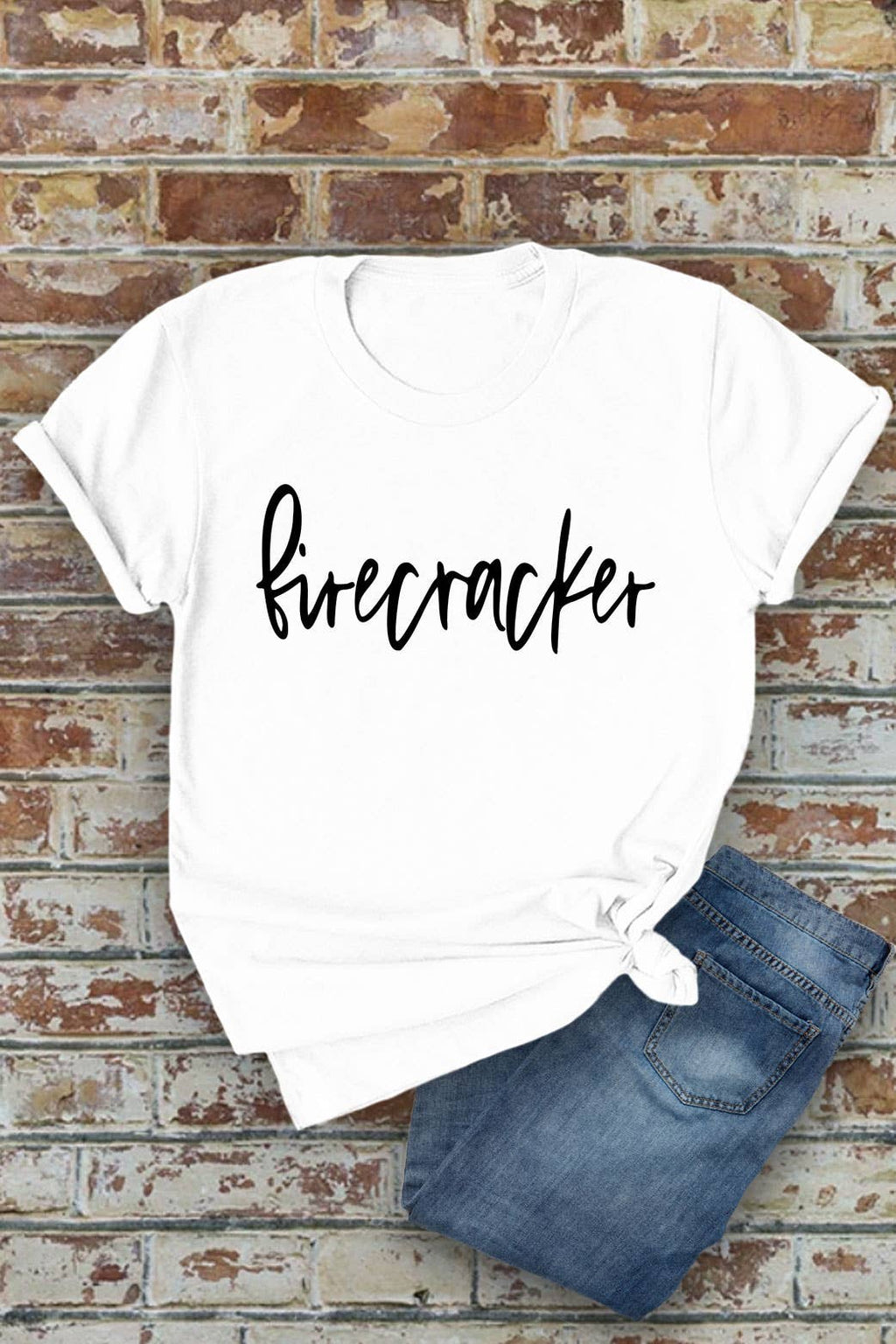 Firecracker, 4th of July, Unisex Round Neck T-Shirt: Red / S