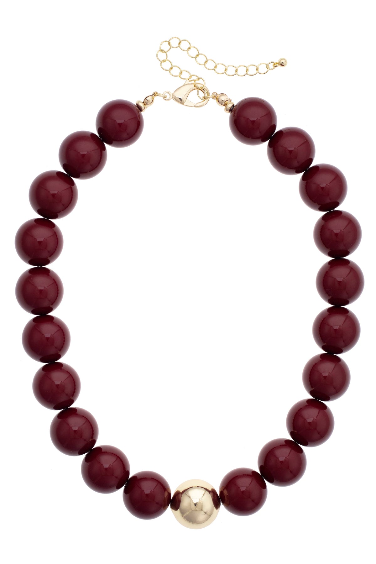 Marjorie Game Day Beaded Necklace: Red