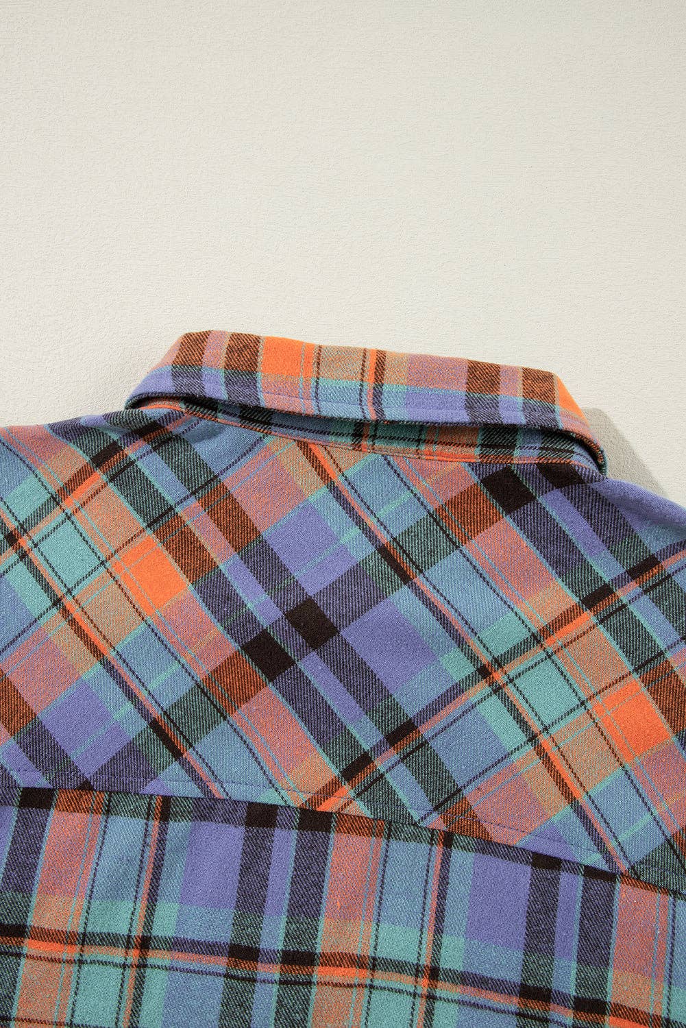 Women's Plaid Print Loose Vintage Shirt: Orange / 100%Cotton / M